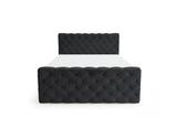 Boxspringbett Adora Samt mit Stauraum – Schwarz