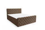 Boxspringbett Adora Samt mit Stauraum – Braun