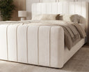 Boxspringbett Elin Samt mit Stauraum – Weiß