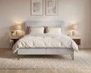 Boxspringbett Selina Slim Bouclé mit Stauraum – Sand