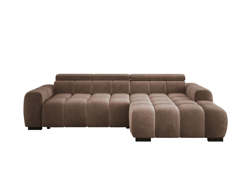Designer Sofa Amalfi in Samt mit elektrischer Sitzerweiterung