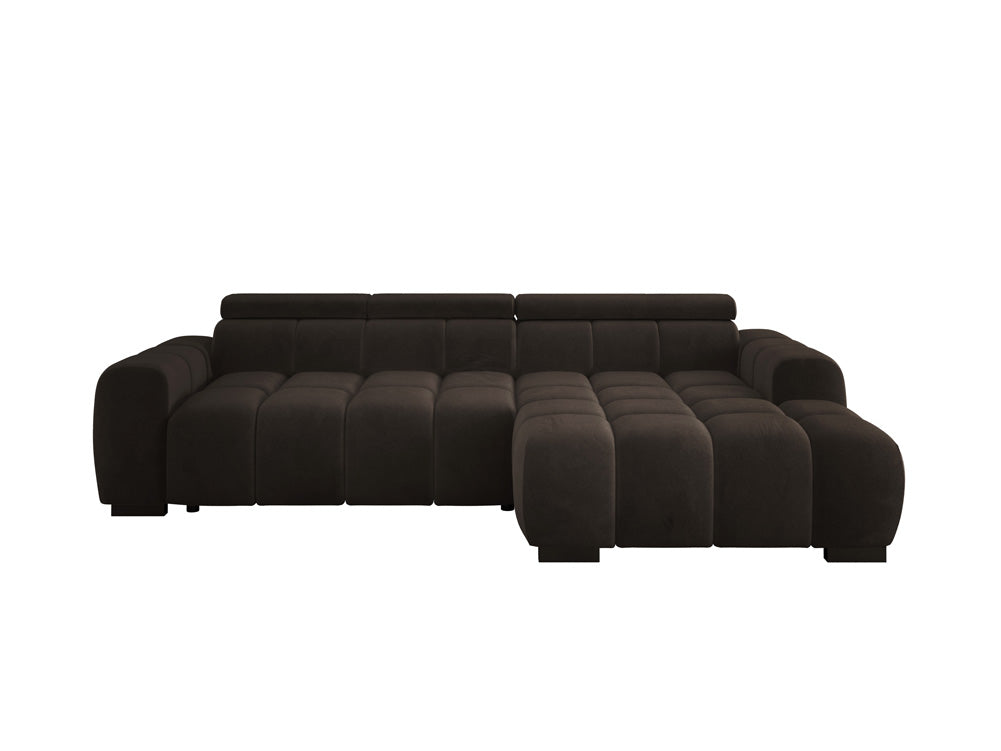 Designer Sofa Amalfi in Samt mit elektrischer Sitzerweiterung