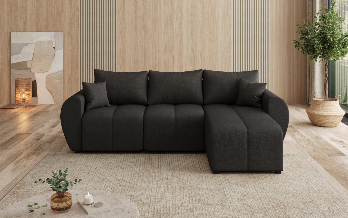 Designer Sofa Sorella L mit Schlaf- und Klappfunktion in Stoff
