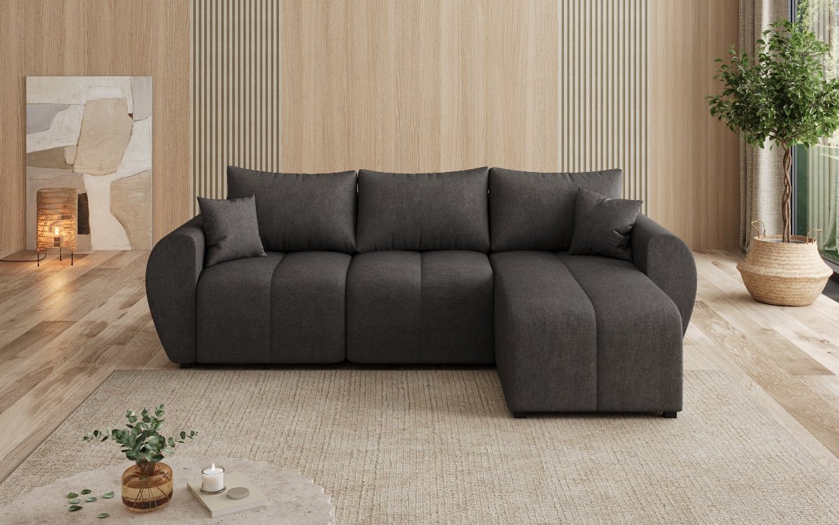 Designer Sofa Sorella L mit Schlaf- und Klappfunktion in Stoff