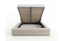 Designer Polsterbett Velia in Samt mit Stauraum – Beige