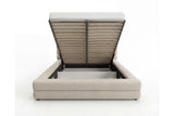Designer Polsterbett Velia in Samt mit Stauraum – Beige