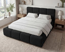 Designer Polsterbett Vero in Samt mit Stauraum – Schwarz