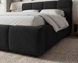 Designer Polsterbett Vero in Samt mit Stauraum – Schwarz