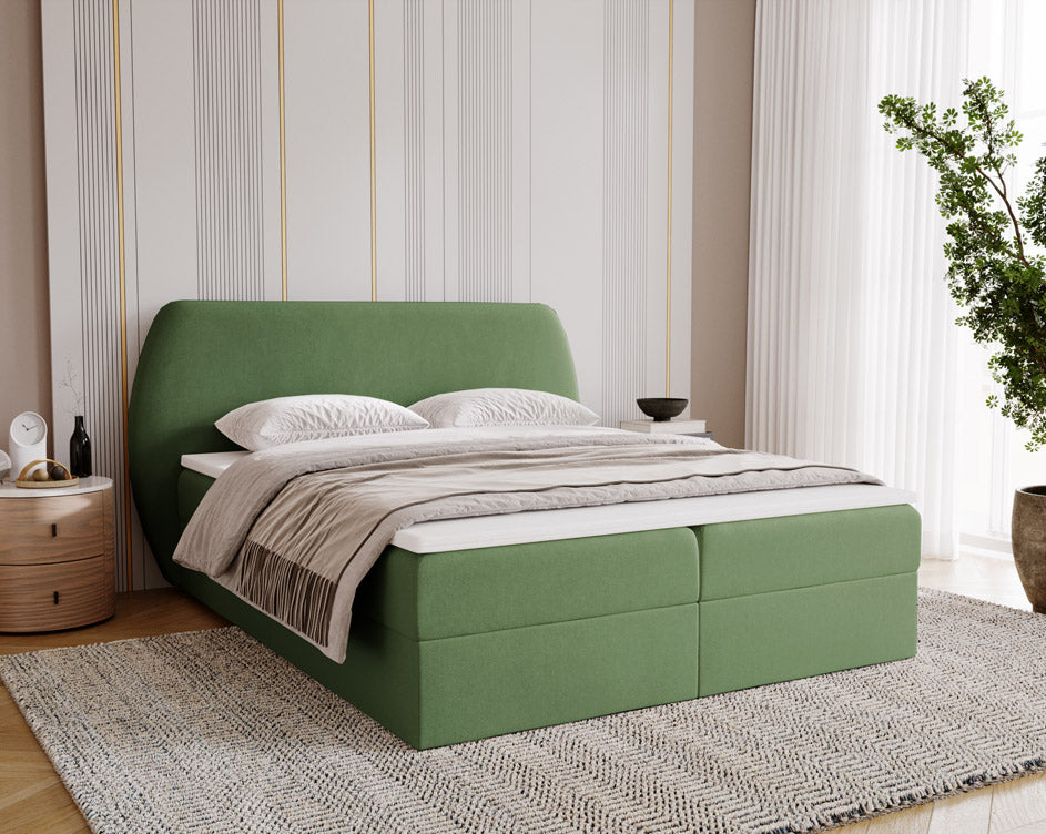 Boxspringbett Pure in Samt mit Stauraum