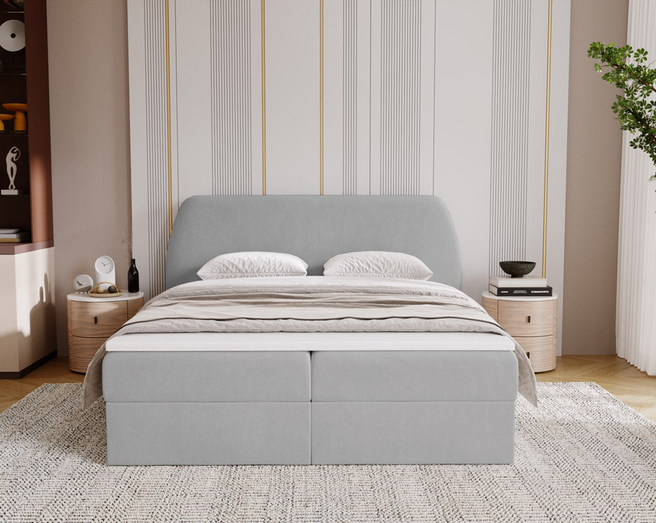 Boxspringbett Pure in Samt mit Stauraum