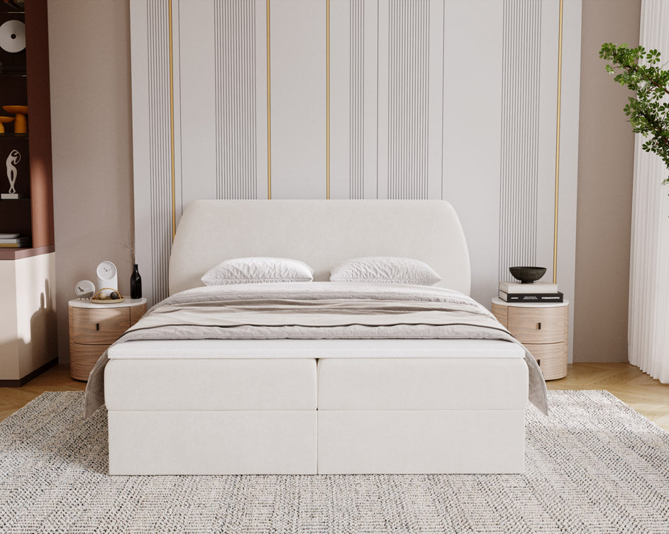 Boxspringbett Pure in Samt mit Stauraum