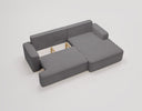 Designer Ecksofa Fresh in Samt mit Schlaffunktion und Stauraum