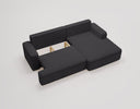 Designer Ecksofa Fresh in Samt mit Schlaffunktion und Stauraum