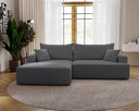 Designer Ecksofa Fresh in Samt mit Schlaffunktion und Stauraum