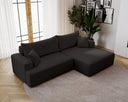 Designer Ecksofa Fresh in Samt mit Schlaffunktion und Stauraum