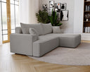 Designer Ecksofa Fresh in Samt mit Schlaffunktion und Stauraum