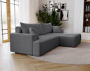 Designer Ecksofa Fresh in Samt mit Schlaffunktion und Stauraum