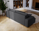 Designer Ecksofa Fresh in Samt mit Schlaffunktion und Stauraum