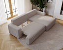 Designer Ecksofa Fresh in Samt mit Schlaffunktion und Stauraum