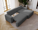 Designer Ecksofa Fresh in Samt mit Schlaffunktion und Stauraum