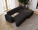 Designer Ecksofa Fresh in Samt mit Schlaffunktion und Stauraum