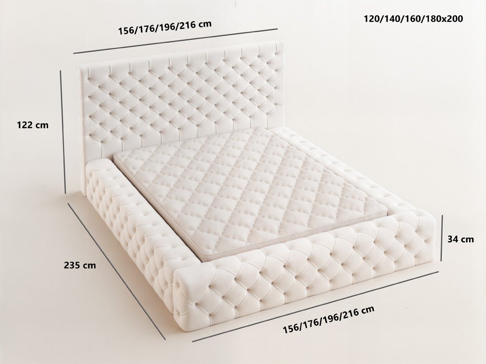 Lit rembourré design Lana Velours avec rangement