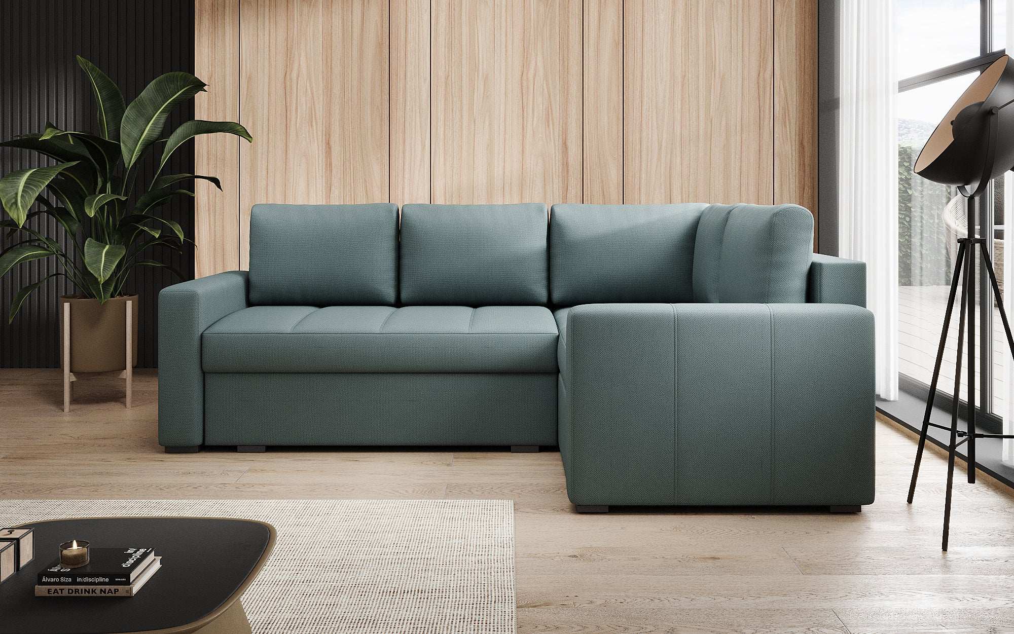 Designer Sofa Cortino mit Schlaffunktion und Stauraum