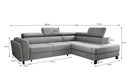 Designer Ecksofa Kira mit Schlaf- und Klappfunktion