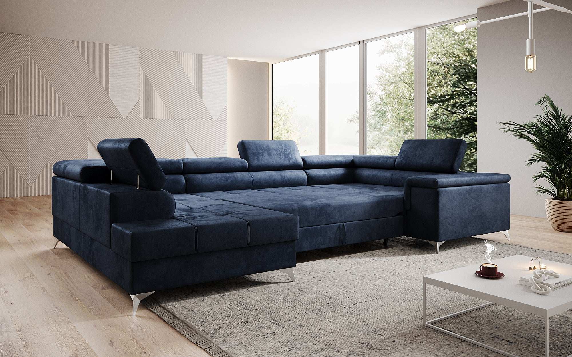 Designer Sofa Torino mit Schlaf- und Klappfunktion