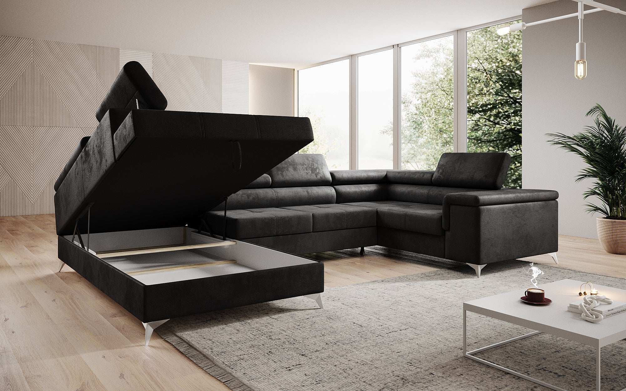 Designer Sofa Torino mit Schlaf- und Klappfunktion