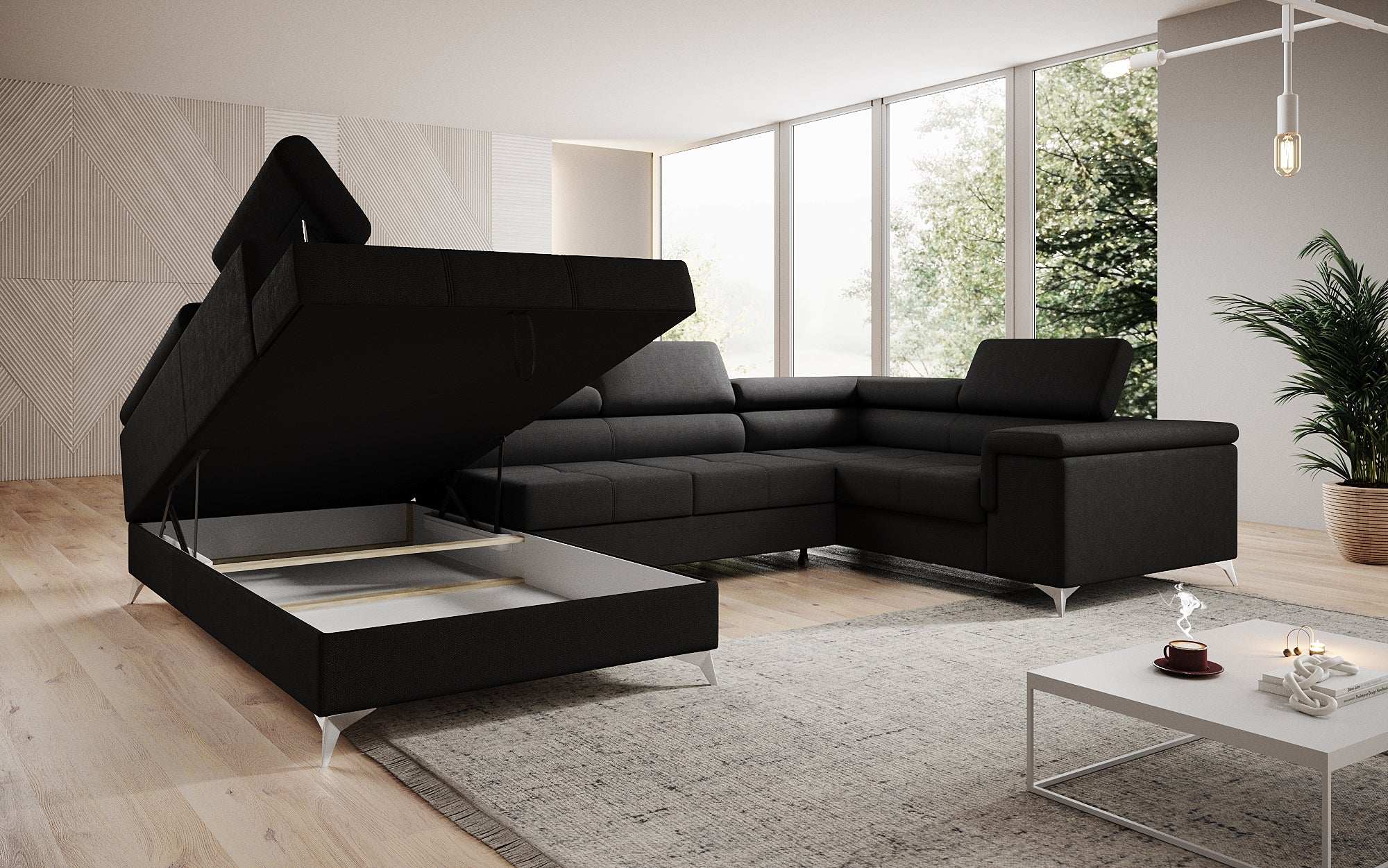 Designer Sofa Torino mit Schlaf- und Klappfunktion