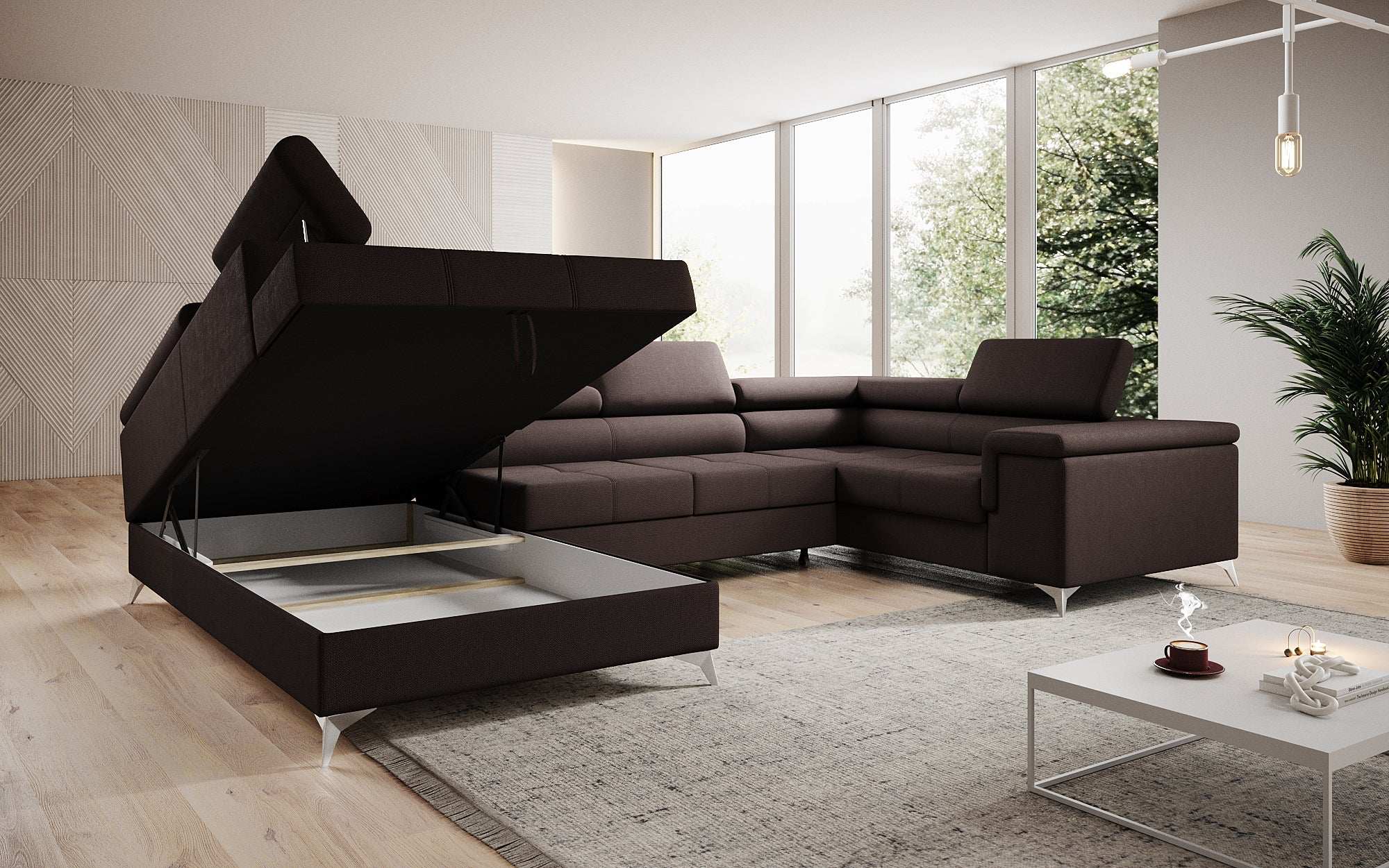 Designer Sofa Torino mit Schlaf- und Klappfunktion