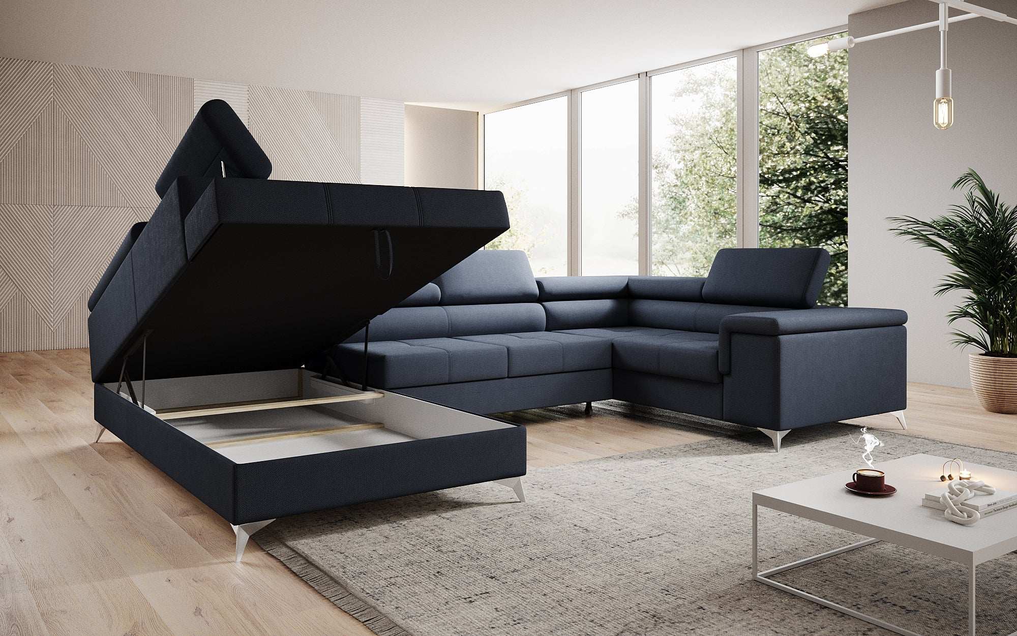 Designer Sofa Torino mit Schlaf- und Klappfunktion