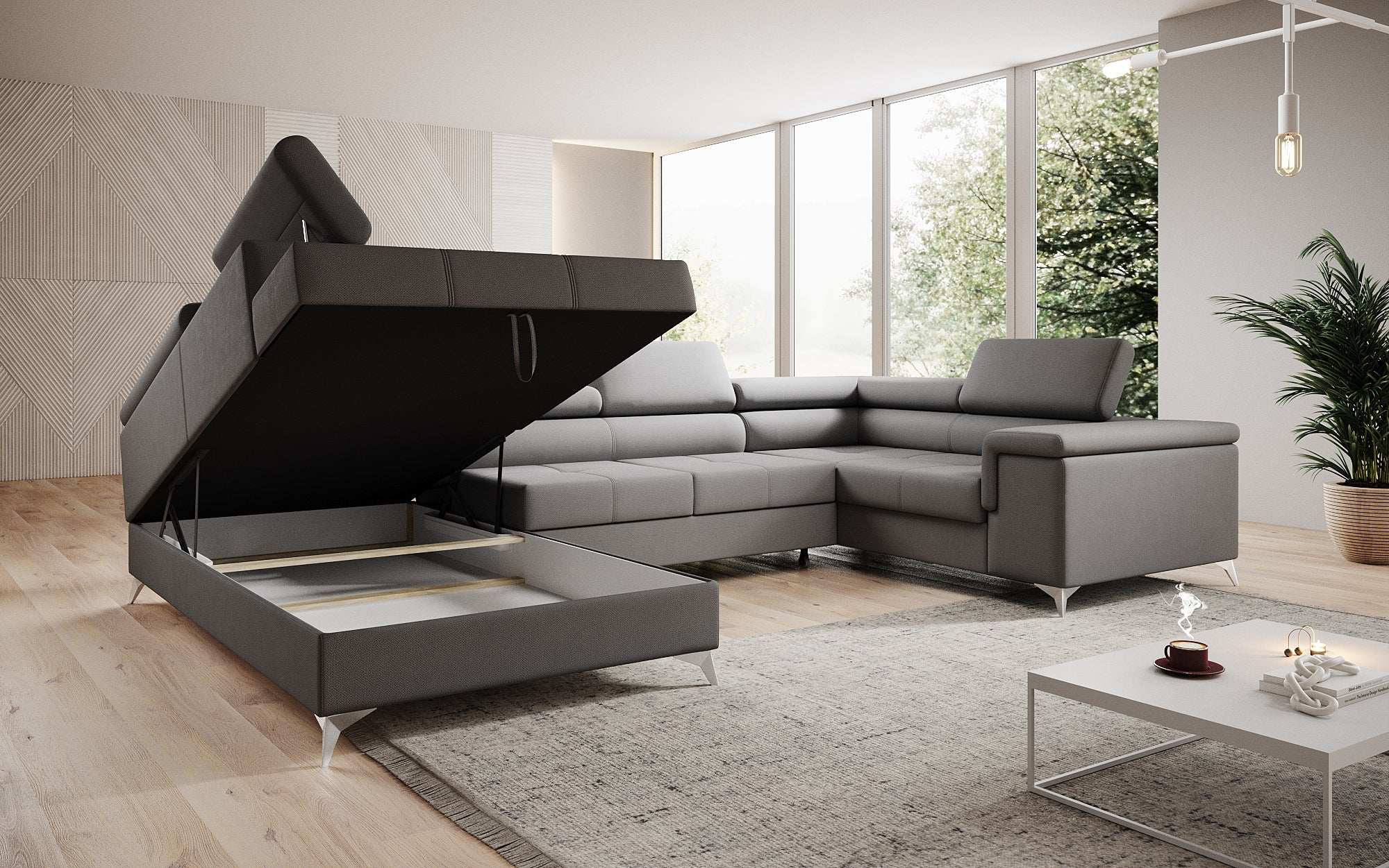 Designer Sofa Torino mit Schlaf- und Klappfunktion