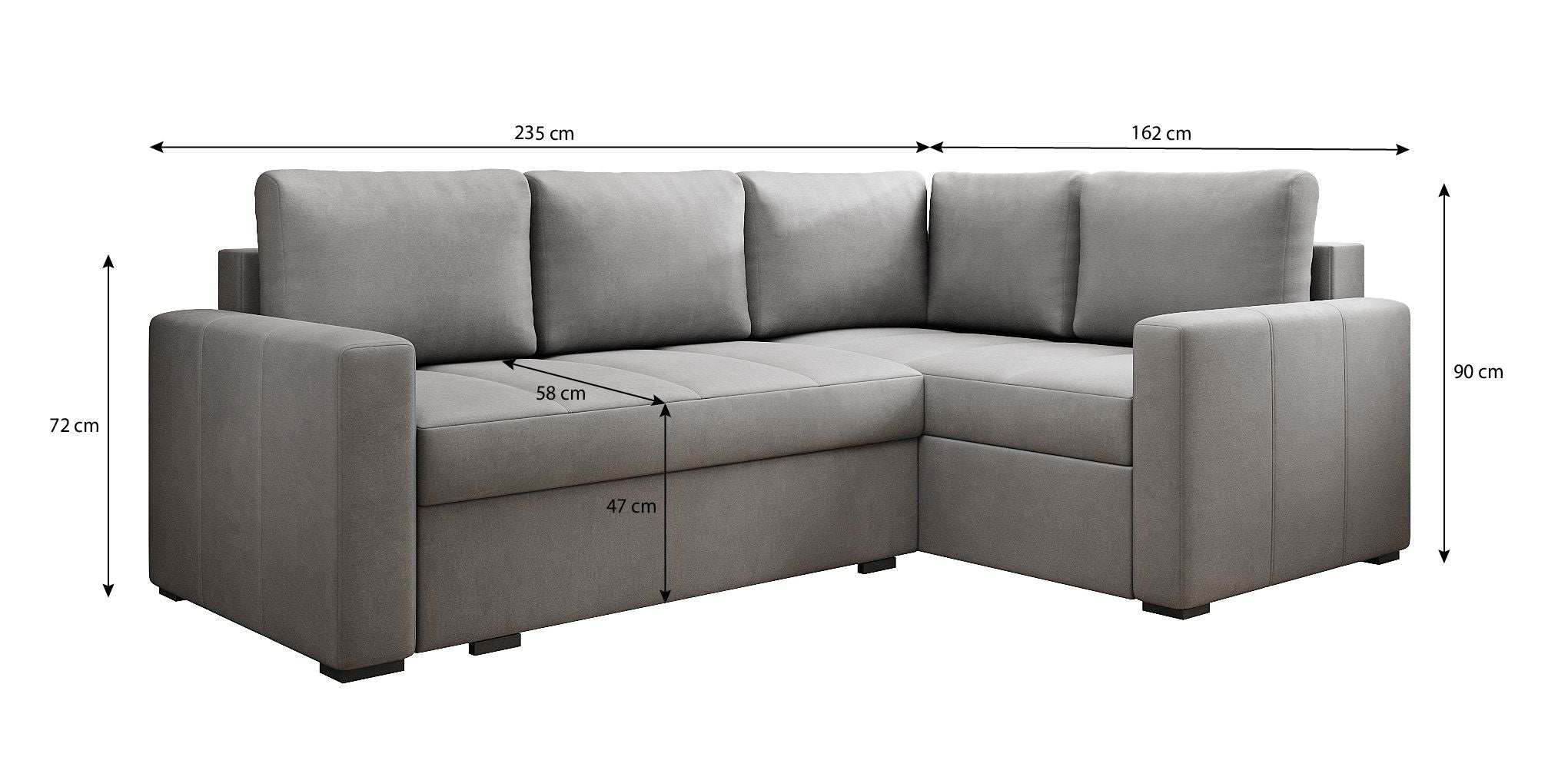 Designer Sofa Cortino mit Schlaffunktion und Stauraum