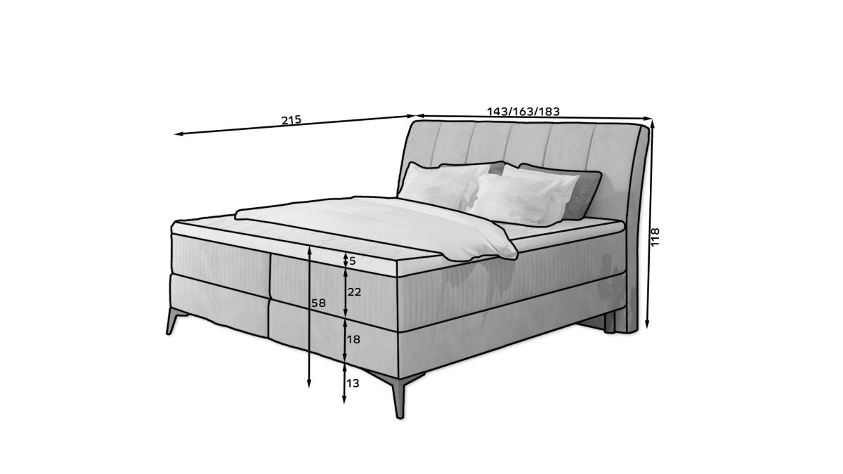 Boxspringbett Adelina mit Stauraum - Luxusbetten24