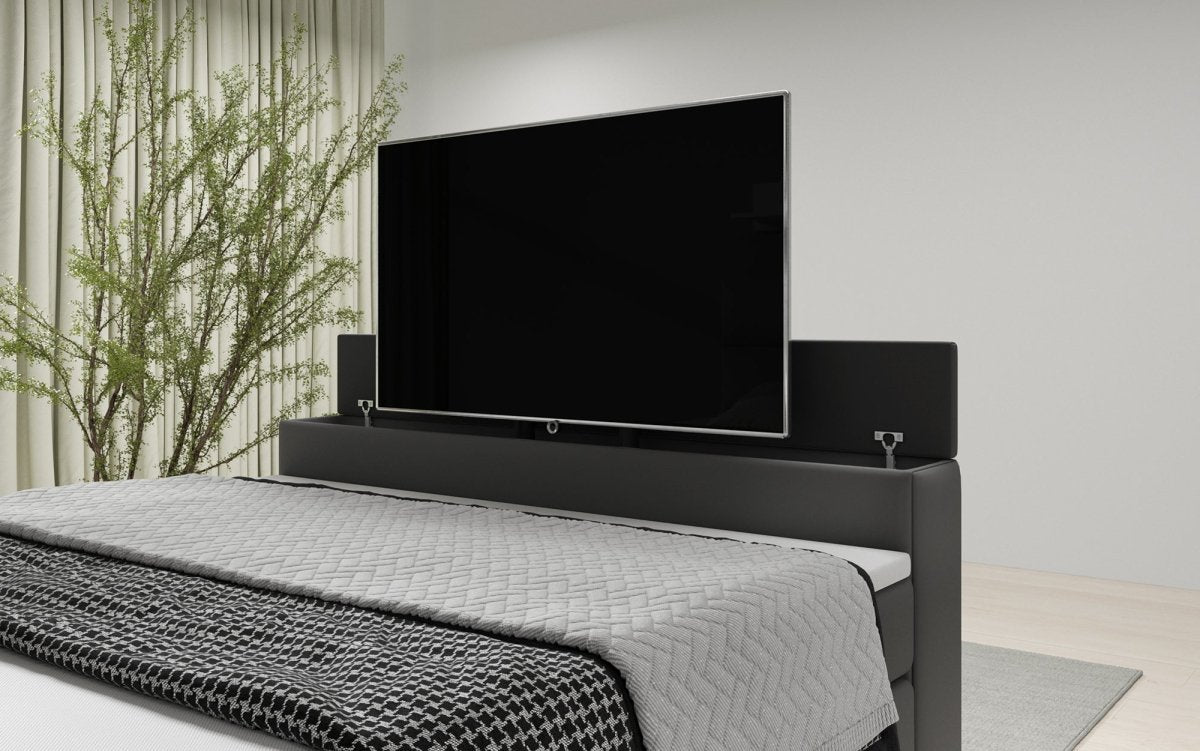 Boxspringbett Carre mit TV Lift, USB und Stauraum - Luxusbetten24