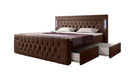 Boxspringbett Diva mit USB, LED und Stauraum (2 Schubladen) - Luxusbetten24