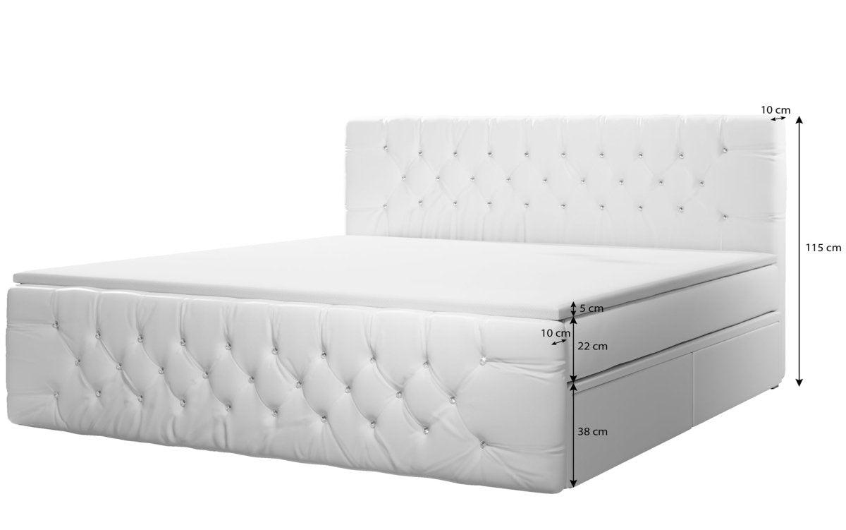 Boxspringbett Julietta mit Strass und Stauraum - Luxusbetten24