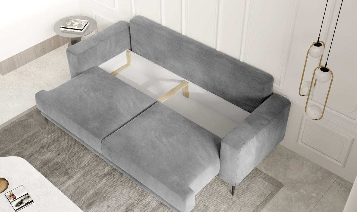 Designer 3er Sofa Diana mit Schlaffunktion und Stauraum - Luxusbetten24