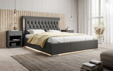 Designer Polsterbett Rio inkl. RGB, USB und Stauraum - Luxusbetten24