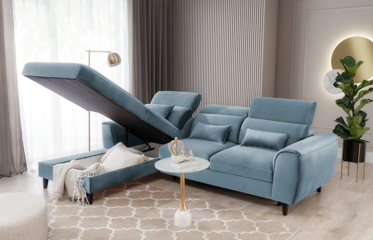 Designer Sofa Forino mit Schlaf- und Klappfunktion - Luxusbetten24