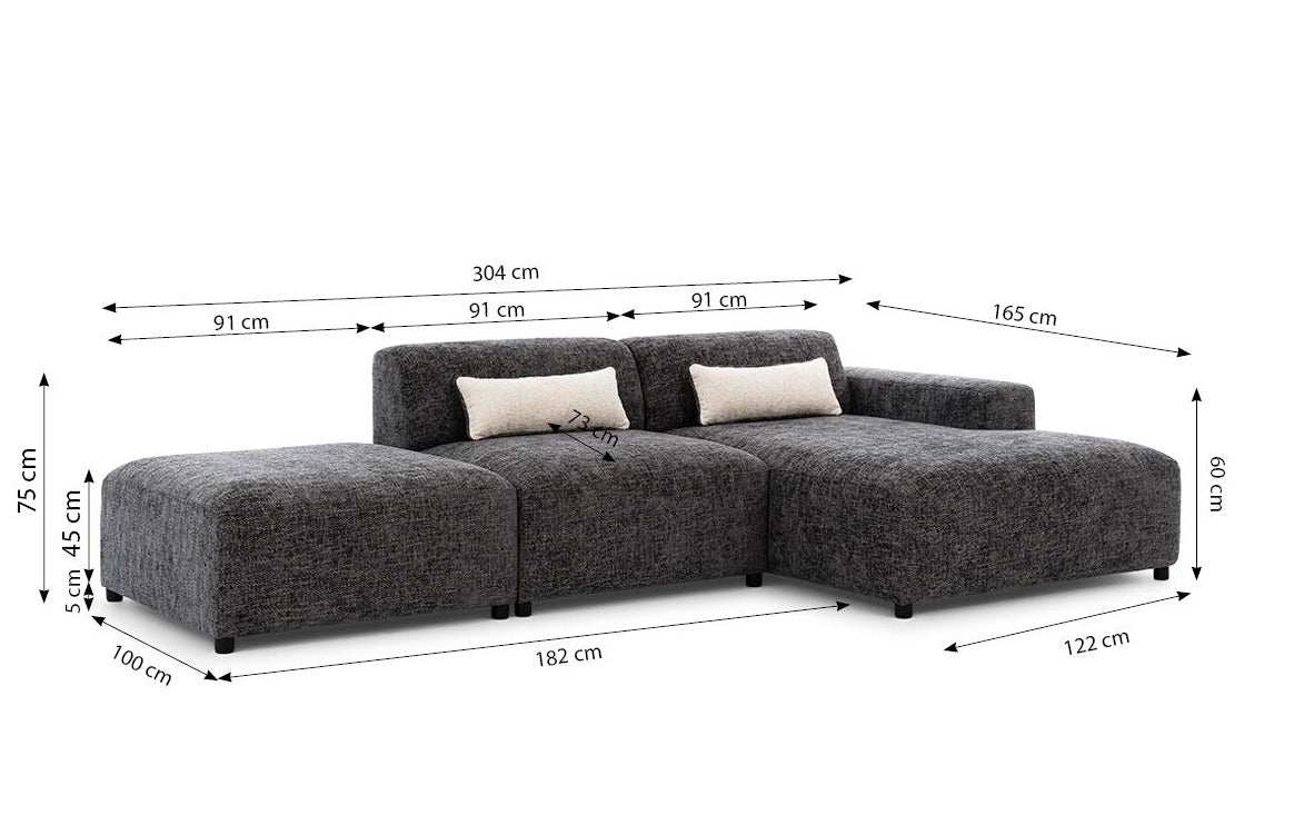 Designer Sofa Napoli inkl. Beistellhocker - Luxusbetten24