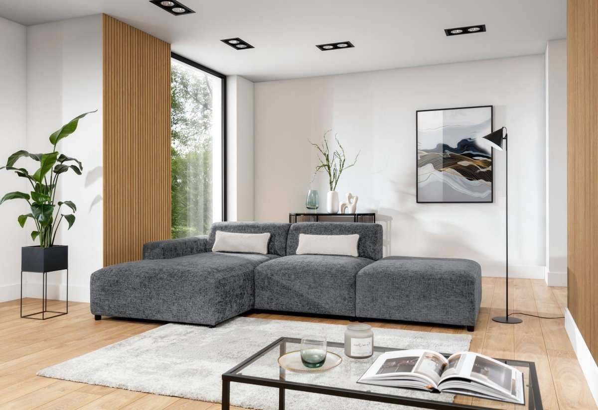 Designer Sofa Napoli inkl. Beistellhocker - Luxusbetten24