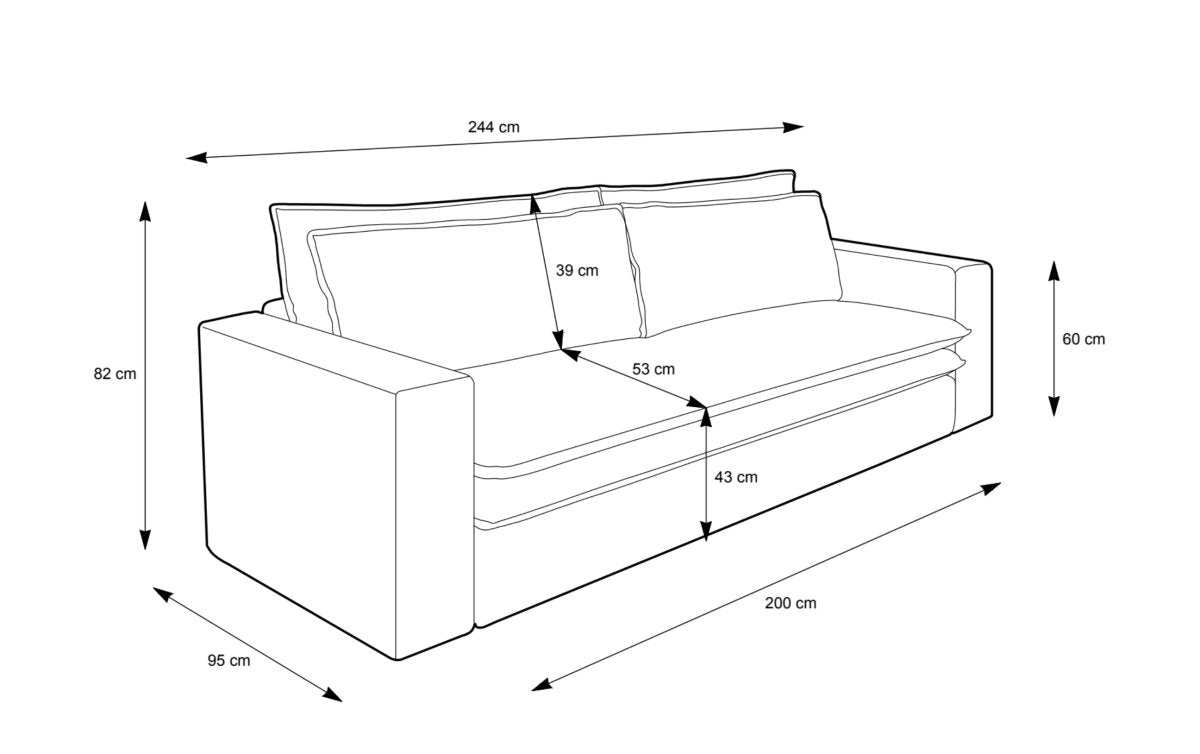 Designer Sofa Tilo mit Schlaf- und Klappfunktion - Luxusbetten24