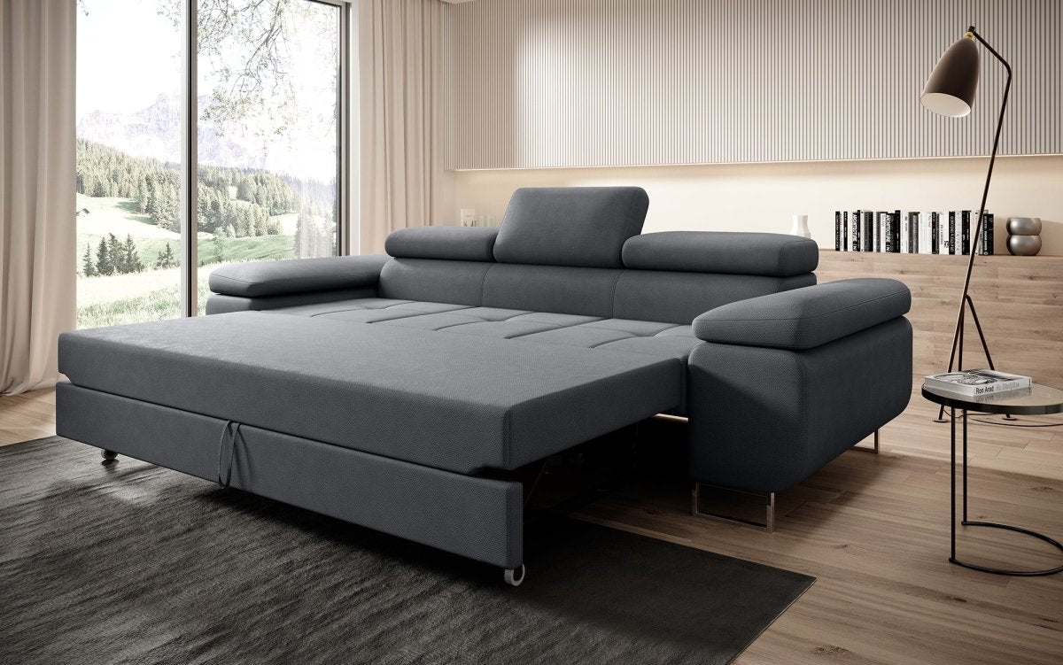 Designer Sofa Triora mit Schlaffunktion (Stoff) - Luxusbetten24