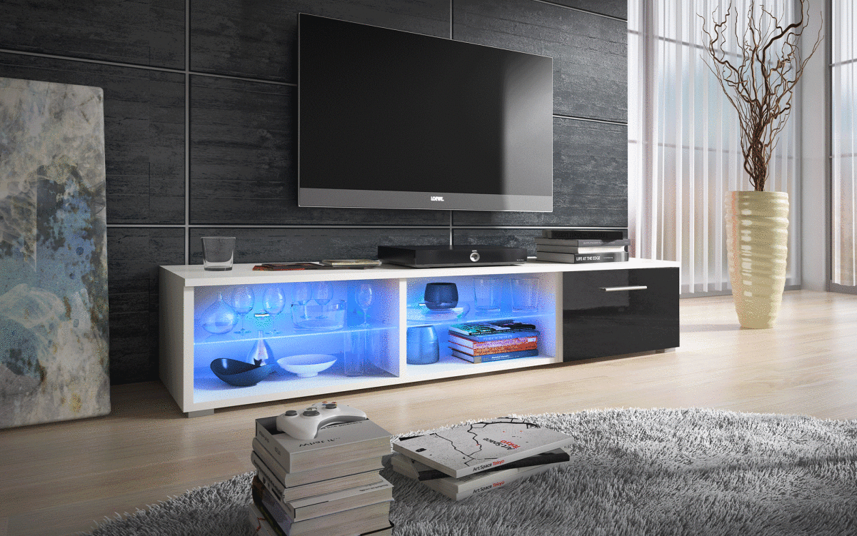 TV-Lowboard Bright mit LED - Luxusbetten24