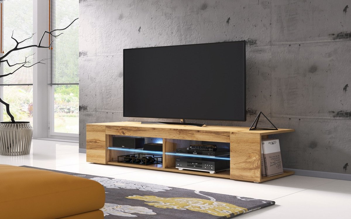 TV-Lowboard Legno mit LED und Eichenoptik - Luxusbetten24